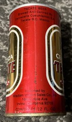 Tecate Cerveza Straight steel Beer Can Monterrey Mexico