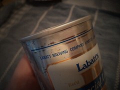 LABATTS SPECIAL LITE BIERE BEER STRAIGHT EDGE STEEL CAN 9 CITIES CANADA CIRCLES