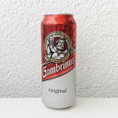 Empty 2018 Gambrinus Original Lager Beer can; 500 ml/16.9 fl oz; BOTTOM Slovakia