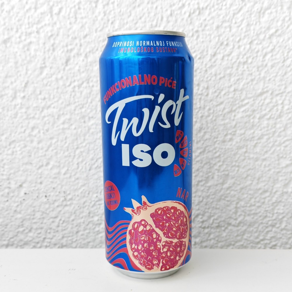 Empty Twist ISO Pomegranate Flavoured Malt Drink can 500 ml (Carlsberg, Croatia)