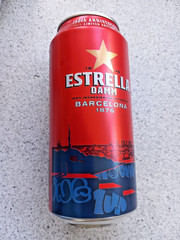 4 EMPTY BEER CAN CARLING 10 FOOTBALL CUP, ESTRELLA DAMM, EFES PILSNER, HEINEKEN