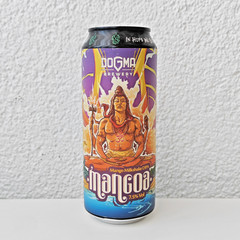 Empty Mangoa Milkshake DIPA Beer can; 500 ml; TOP opened (Dogma Brewery, Serbia)