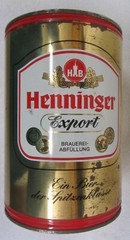 Vintage 1960s HENNINGER EXPORT ABFULLUNG Gallon BEER CAN Steel MINI KEG 4 Liter