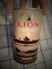 LION LAGER BEER 11.5 OZ ROUND EDGE STEEL CAN SOUTH AFRICAN WILD LIFE SERIES #9