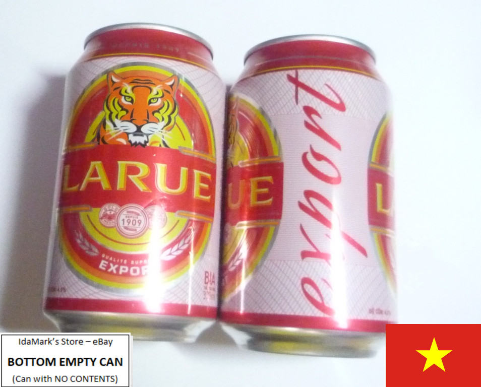 EMPTY – LARUE Lager BEER Red Export can VIETNAM 330ml 2016 Asia Collect Pink VN