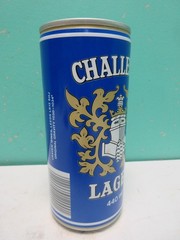 Challenge Lager Steel Beer Can 440 ML Empty Bottom Opened Pull Tab Craven Wines