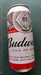 x3 EMPTY BEER CANS 440ml BUDWEISER BELGIUM UK, KAKAWA ENGLAND & SAN MIGUEL SPAIN