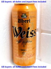 Empty Beer Can ZIBERT Weiss Obolon 500 ml. Ukraine Export 2024 Bottom open