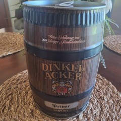 DINKEL ACKER 5-Liter beer can. **NICE ** Good condition with stoppers