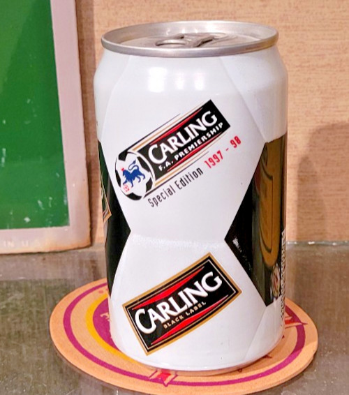 1998 BOTTOMOPEN CARLING BLACK LABEL BEER CAN 330mL FA PREMIERSHIP SOCCER BASS UK