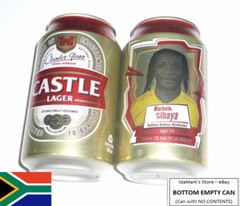 EMPTY – CASTLE LAGER BEER can SOUTH AFRICA 330ml SIBAYA Cup 2010 Bafana ZA Rare