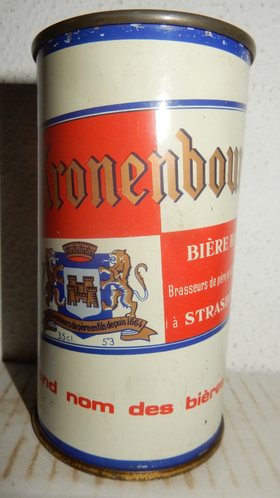1966 KRONENBOURG Flat Top Beer can from FRANCE (350ml) Empty Beercan !!