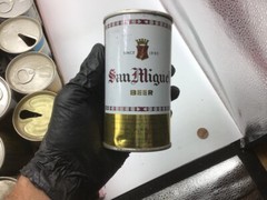 vintage beer can: SAN MIGUEL Beer – – STEEL wide seam – pull tab