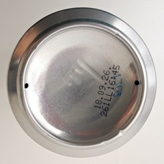 Empty 2025 Favorit Lager Beer can; 500 ml/16.9 fl oz; BOTTOM (Istria, Croatia)
