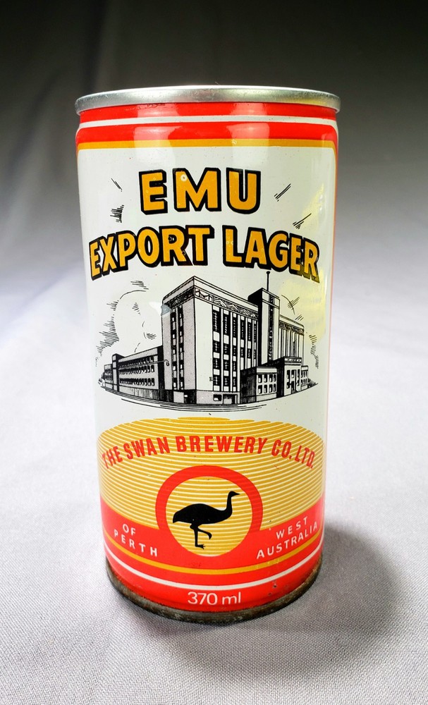 VINTAGE COLLECTIBLE EMU EXPORT LAGER 375mL ~STEEL BEER  CAN~ PERTH, AUSTRALIA