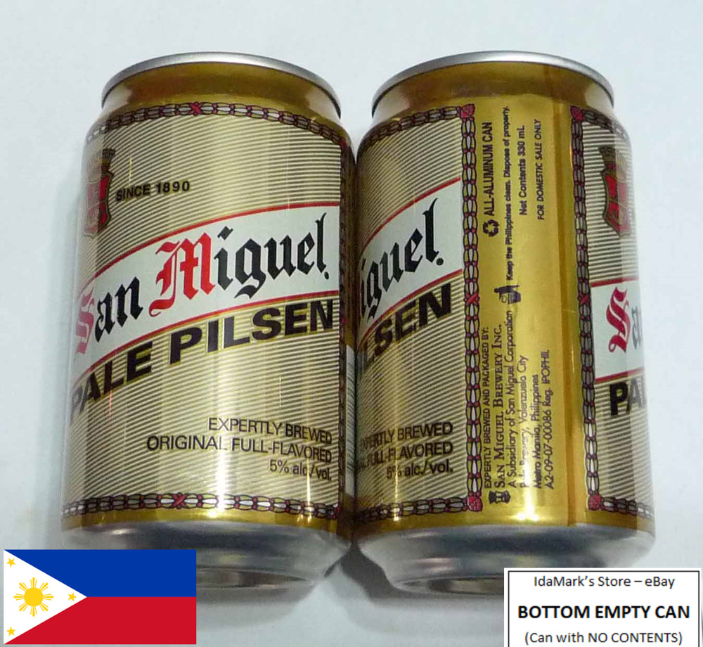 EMPTY – SAN MIGUEL BEER can PHILIPPINES 330ml Brew Gold Asia Collect 2012 Decor