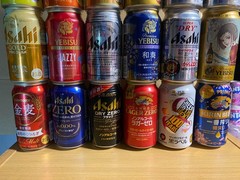 Japan BEER can x22 350 ml. empty open 2025-26 SUNTORY Asahi SAPPORO Yebisu