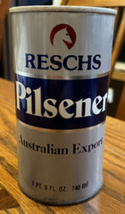 VINTAGE RESCHS PILSENER AUSTRALIAN EXPORT STEEL PINT BEER CAN