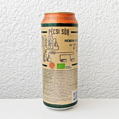 Empty 2023 Pécsi Premium Lager Beer can; 500 ml/16.9 fl oz; BOTTOM (Hungary)