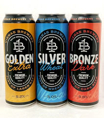 VIENAS Brewery Beer Beer Cans 568ml Lithuania 2025 Set of 3 Bottom Open