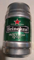 Heineken Keg Shape Beer Can 1 pt 8oz Aluminum Top Open 24 oz.