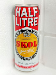 Empty Beer Can SKOL 500 ml. United Kingdom 1993 Top Open!