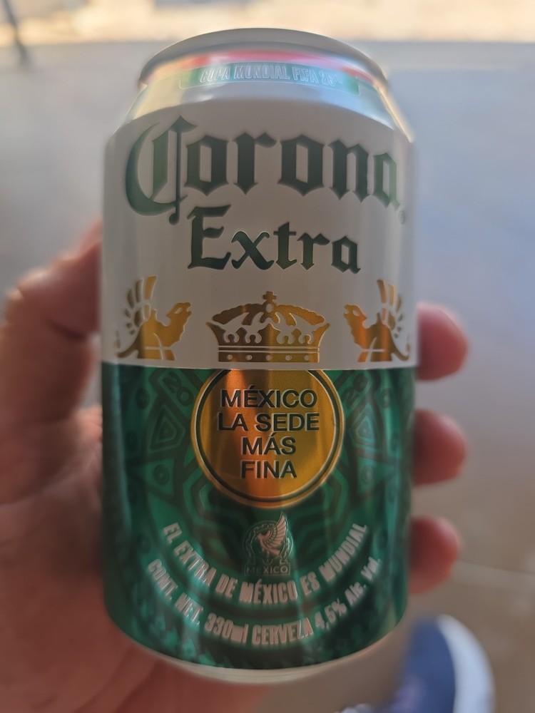 corona extra FIFA World Cup beer can empty from Mexico