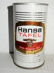 HANSA TAFEL Straight Steel Beer can from SOUTH AFRICA (340ml) Empty Beercan