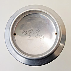 Empty 2023 Pécsi Premium Lager Beer can; 500 ml/16.9 fl oz; BOTTOM (Hungary)