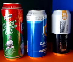 x 3 EMPTY 440/500ml BEER CANS CORONA, KROLEWSKIE LEGIA FOOTBALL CLUB & GALAHAD