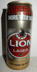 LION Lager Beer SUPERCAN can from SOUTH AFRICA (450ml) Empty Beercan !!