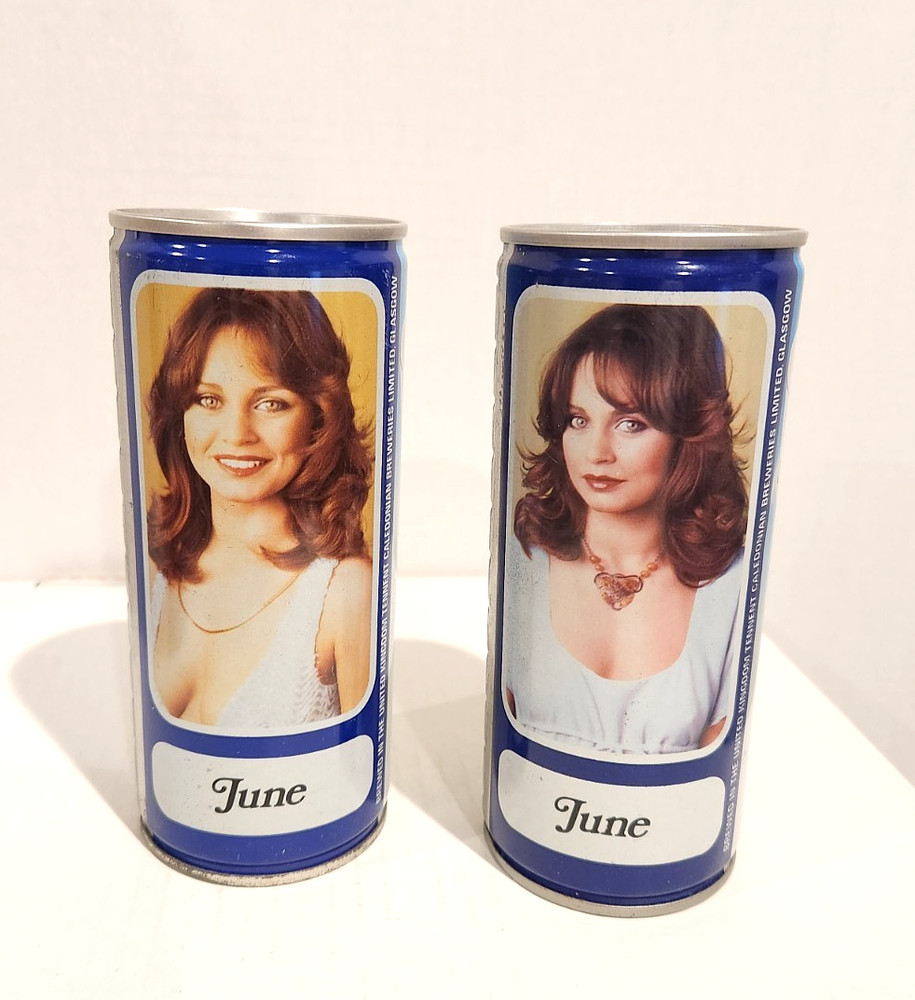Tennent’s Girls Lager Beer June steel beer cans 15.5oz Scotland 2 different