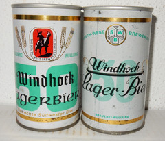 2 WINDHOEK Straight Steel Beer Cans from SOUTH WEST AFRICA (340ml) Empty !!