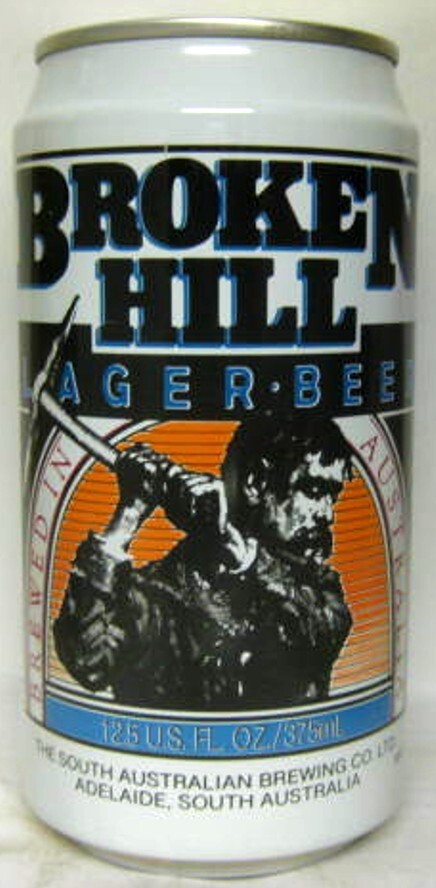 BROKEN HILL LAGER BEER 375ml, 12.5oz Can with MINER with PICK, AUSTRALIA grade 1