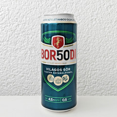 Empty 2023 Borsodi Lager Beer can – 50th Anniversary Ed; 500 ml; TOP (Hungary)
