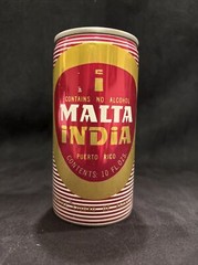 Vintage Malta India Puerto Rico EMPTY Tab Top Beer Can No Alcohol 10oz NEAT!!