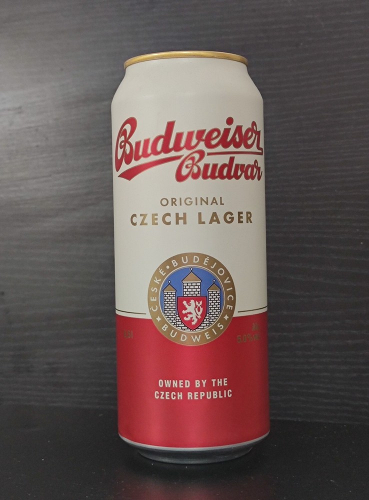 Empty 2020 Ed Budweiser Budvar Beer can; 500 ml / 16.9 fl oz (Czech Republic)