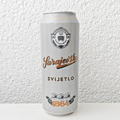 Empty 2024 “Sarajevsko 1864” Lager Beer can; 500 ml/16.9 fl oz; BOTTOM (Bosnia)