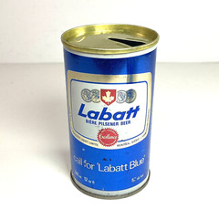 Rare LABATT No “S” Pilsner Blue Empty 12oz Beer Can – Steel Pull Tab Wide Seam