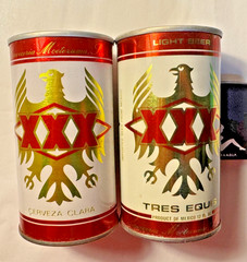 TWO (2) DIFFERENT VINTAGE TRES EQUIS BEER CANS SS/BO/WS CLEAN.