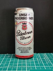UNSER PADERBORNER PILSENER 50CL 16.9 FL OZ BEER CAN W. GERMANY (TRAY 16)