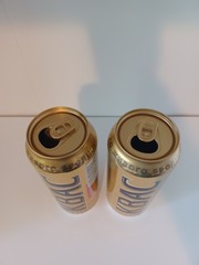 Empty Ukrainian Ukraine Opillia Kvas Kvass Drink Cans Lot of 2 Top Opened