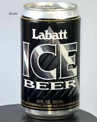 1990’s LABATT ICE BEER CAN LONDON ONTARIO CANADA BLACK SILVER WHITE COOL CRYSTAL