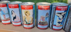 22 TENNENT’S GIRLS STEEL EMPTY BEE CANS WOW