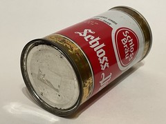 Schloss Pils empty beer can, straight steel, Germany, OI on lid