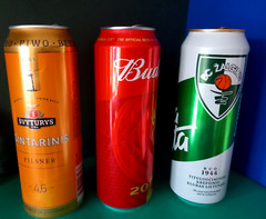 x3 EMPTY BEER CANS ZALGIRIS BASKETBALL BUDWEISER FIFA WOMEN’S FOOTBALL WORLD CUP