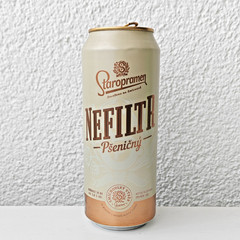 Empty 2022 Staropramen Wheat Beer can; 500 ml/16.9 fl oz; TOP (Czech Republic)