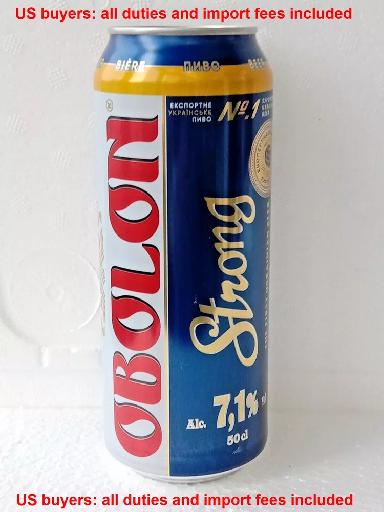 Empty Beer Can OBOLON Strong 500 ml. Ukrainian Export 2025 Bottom open Collect