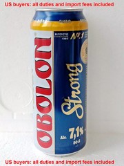 Empty Beer Can OBOLON Strong 500 ml. Ukrainian Export 2025 Bottom open Collect