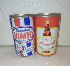 🍇 Vintage VIMTO 1987 Duo • UK + Arabic • Rare International Cans • Empty